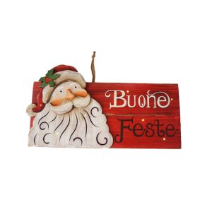 22LEG094-Tabella Babbo Red con Led 38 x 21 cm.