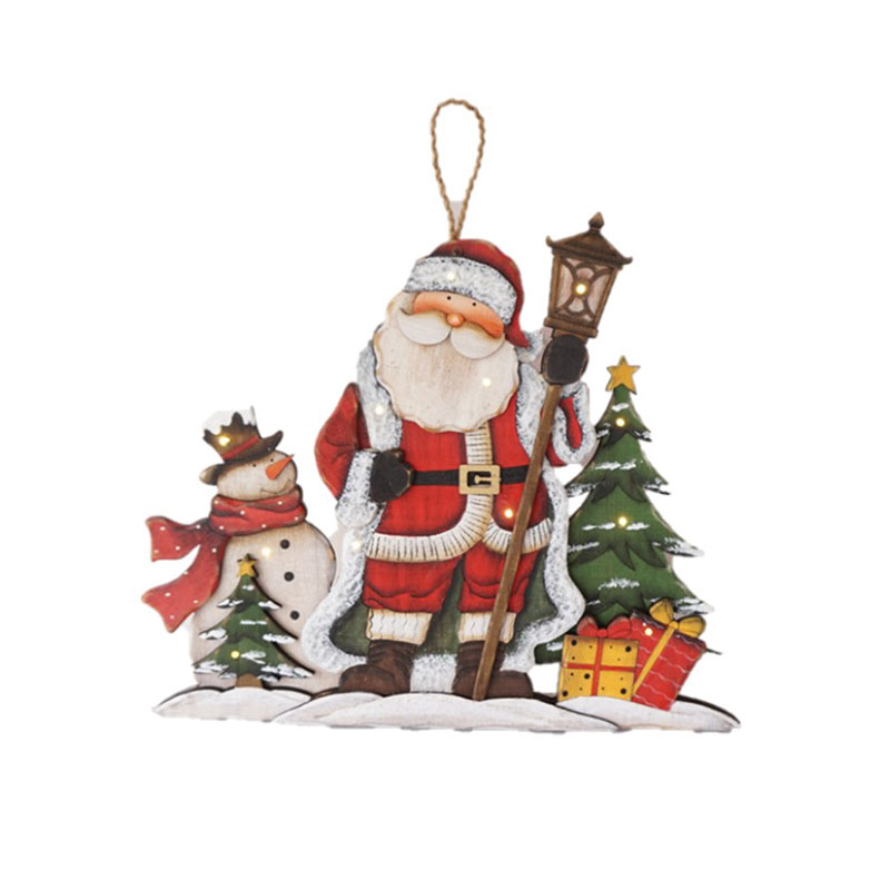 22LEG108-Babbo Lanterna Paesaggio con Led 38 x 30 cm.