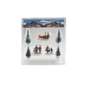 Personaggi e alberi in resina