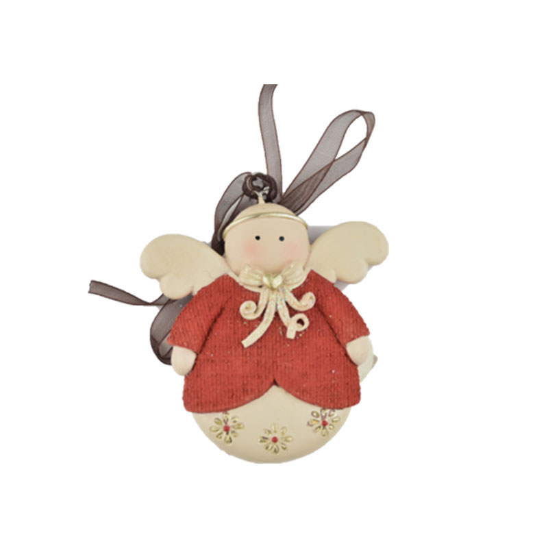 Addobbo Angelo Rosso New, 8 cm.