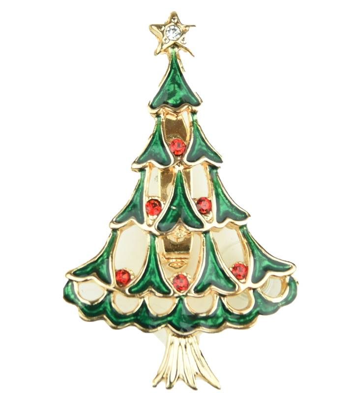 Spilla Albero Rubini