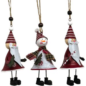 Santas e Snowman in Metallo 3 ass. 5,5 cm.