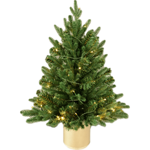 Albero con Vaso Dorato 45 cm. 30 Led