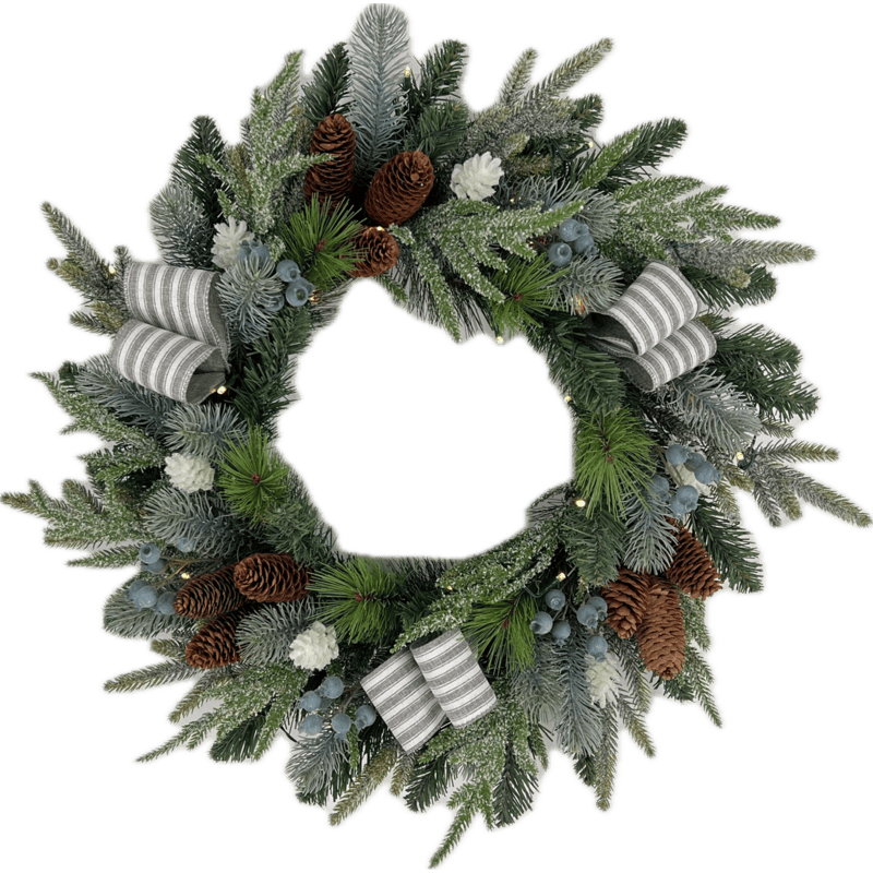 Ghirlanda con Fiocchi a Righe, 35 Led, 60 cm.