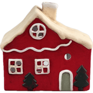 Casa Rossa Sant'Erasmo in Ceramica, T-Light, 12,5 x 12 cm.