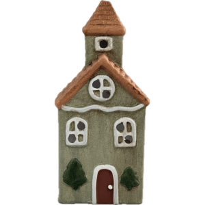 Chiesa Verde Santo Spirito in Ceramica, T-Light, 8 x 18 cm.