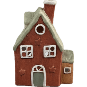 Casa Marrone Pellestrina in Ceramica, T-Light, 11,5 x 15,5 cm.