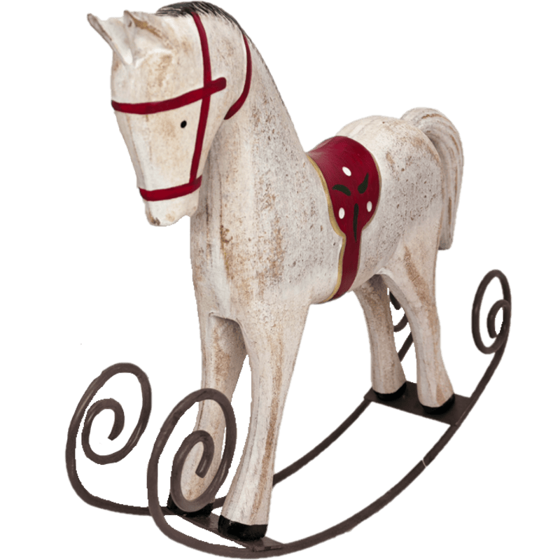Cavallo a Dondolo Bianco 27 x 20 cm.