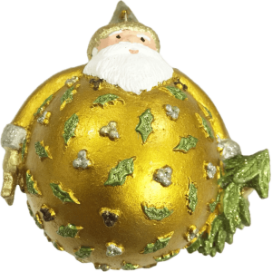 Babbo Palla con Albero Gold Mist, 13 cm.