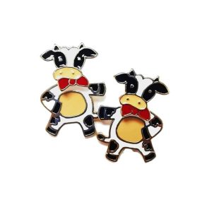 Orecchini Mucca Front Back
