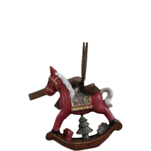 Addobbo Cavallo a Dondolo con Albero, 8 cm.