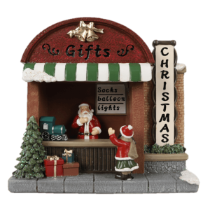 Casetta Paesaggio Gift Shop con Led, 16,5 x 7,6 x 15,9 cm.