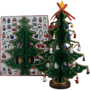 Albero Verde 6 Pagine con Addobbi 35 cm.