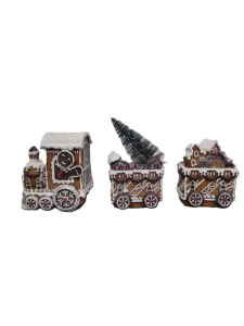 Trenino Gingerbread con Led, 26 cm.