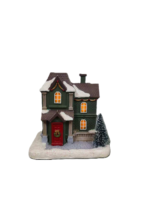 Casa Verde con Led 11 cm. - immagine 2