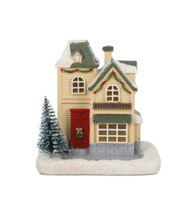 Casa Crema con Led 11 cm.
